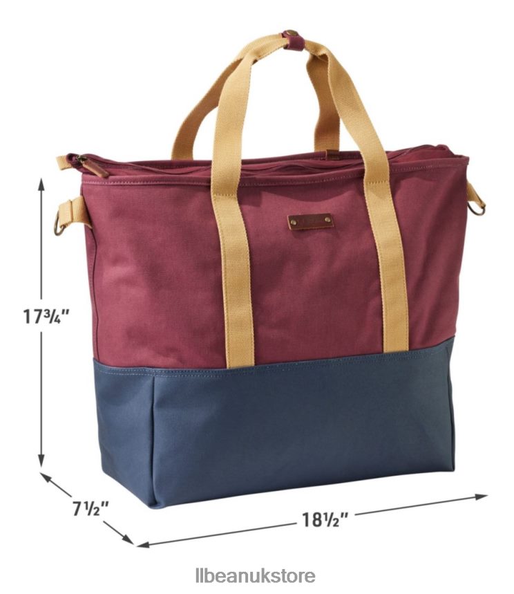 Accessories L.L.Bean Nor'easter Tote Bag Classic Navy/Burgundy/Canyon Khaki Unisex 0VRR664226