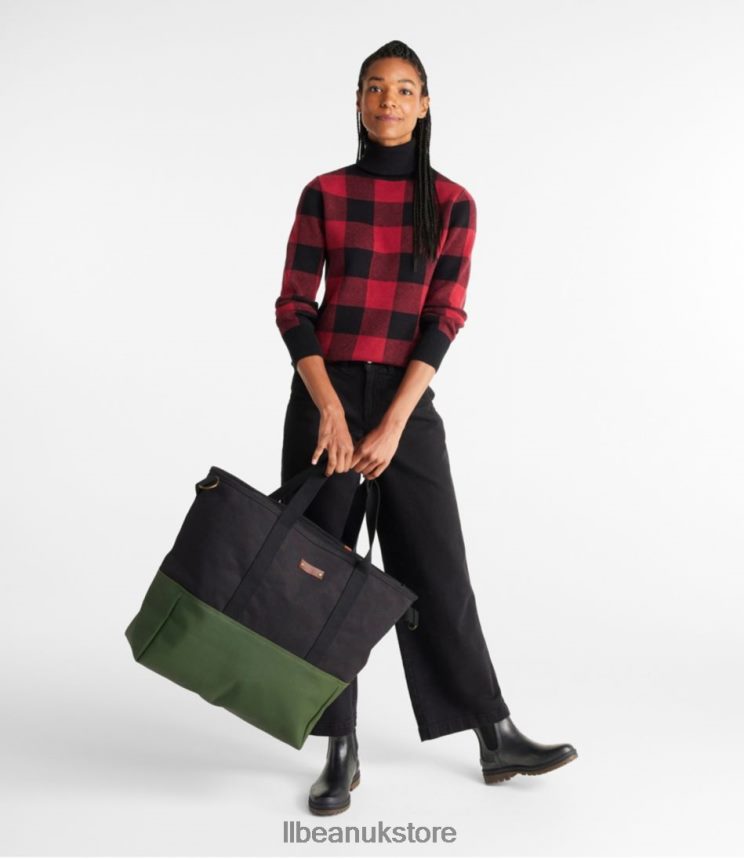 Accessories L.L.Bean Nor'easter Tote Bag Classic Navy/Burgundy/Canyon Khaki Unisex 0VRR664226