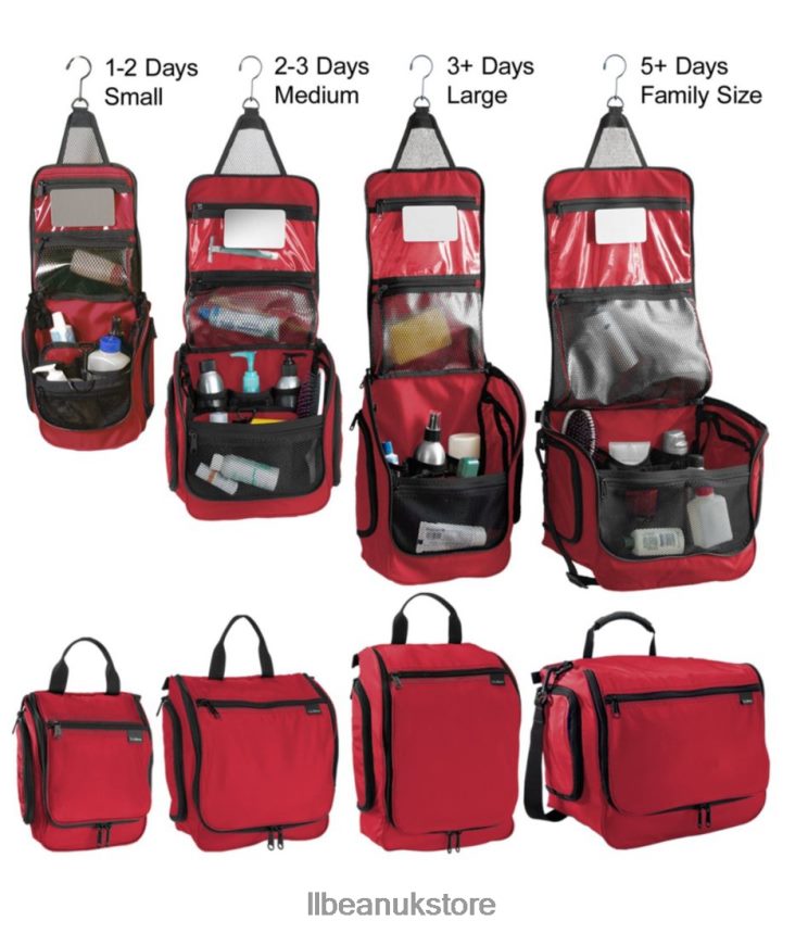 Accessories L.L.Bean Personal Organizer Toiletry Bag Family Size Red Unisex 0VRR666230