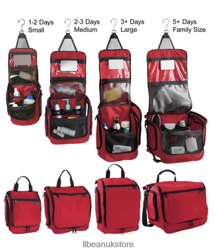 Accessories L.L.Bean Personal Organizer Toiletry Bag Red Buffalo Plaid Unisex 0VRR666745