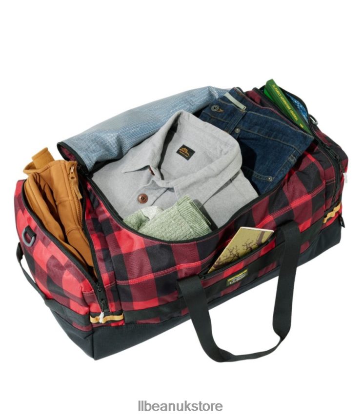 Accessories L.L.Bean Mountain Classic Cordura Duffle Print Black/Red Buffalo Unisex 0VRR662435