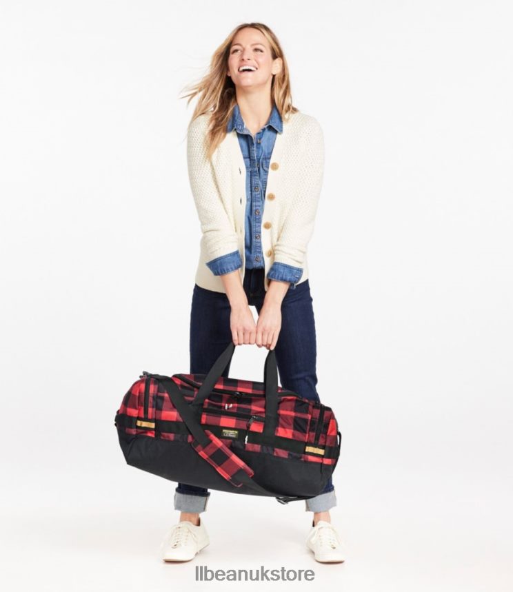 Accessories L.L.Bean Mountain Classic Cordura Duffle Print Black/Red Buffalo Unisex 0VRR662435