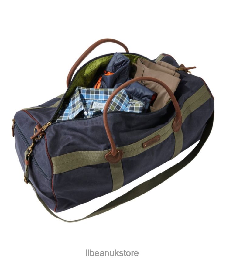Accessories L.L.Bean Waxed Canvas Duffle Classic Navy Unisex 0VRR662444