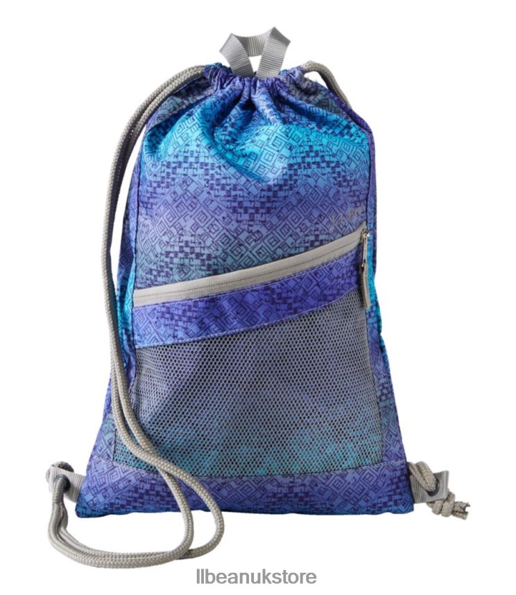 Accessories L.L.Bean Drawstring Cinch Pack Print Periwinkle Sky Chevron Unisex 0VRR662409