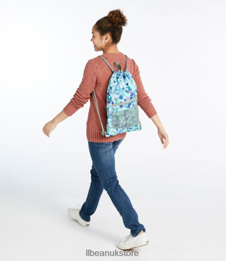 Accessories L.L.Bean Drawstring Cinch Pack Print Periwinkle Sky Chevron Unisex 0VRR662409