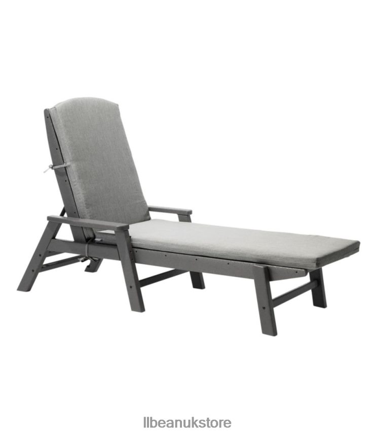 Backyard & Patio L.L.Bean All-Weather Chaise Lounger Textured Cushion Gray Unisex 0VRR664504
