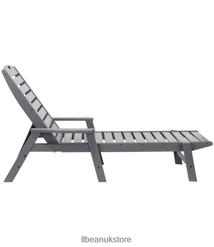 Backyard & Patio L.L.Bean All-Weather Chaise Lounger with Arms Slate Gray Unisex 0VRR665617