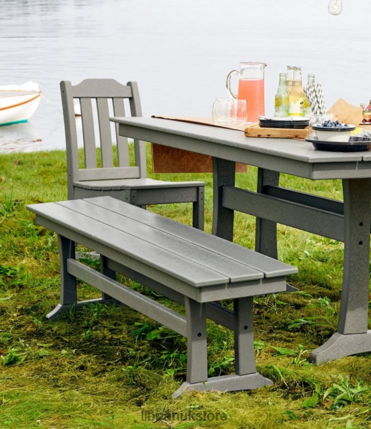 Backyard & Patio L.L.Bean All-Weather Farmhouse Bench Slate Gray Unisex 0VRR666849