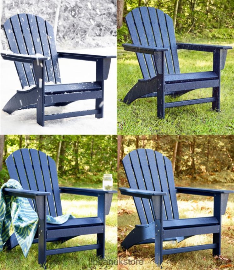 Backyard & Patio L.L.Bean All-Weather Waterfall Adirondack Chair Green Unisex 0VRR665516