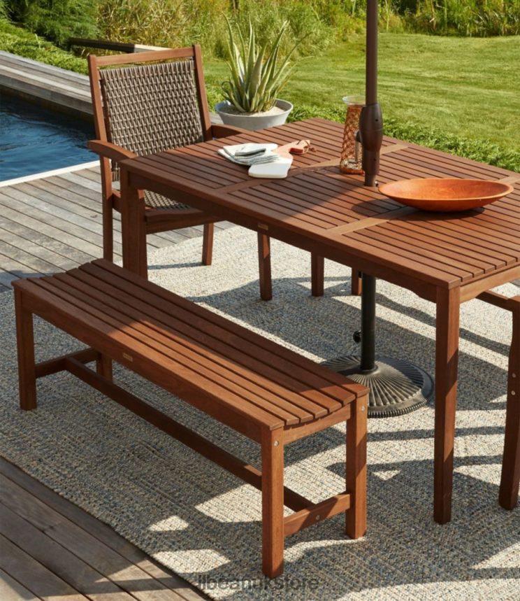 Backyard & Patio L.L.Bean Eucalyptus Farmhouse Bench Natural Unisex 0VRR662806