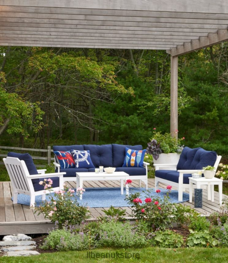 Home Goods L.L.Bean All-Weather Patio Chair with Textured Cushion Gray Unisex 0VRR664521