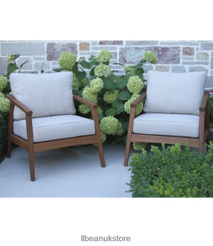 Home Goods L.L.Bean Eucalyptus Patio Chair Set of Two Natural Unisex 0VRR662844