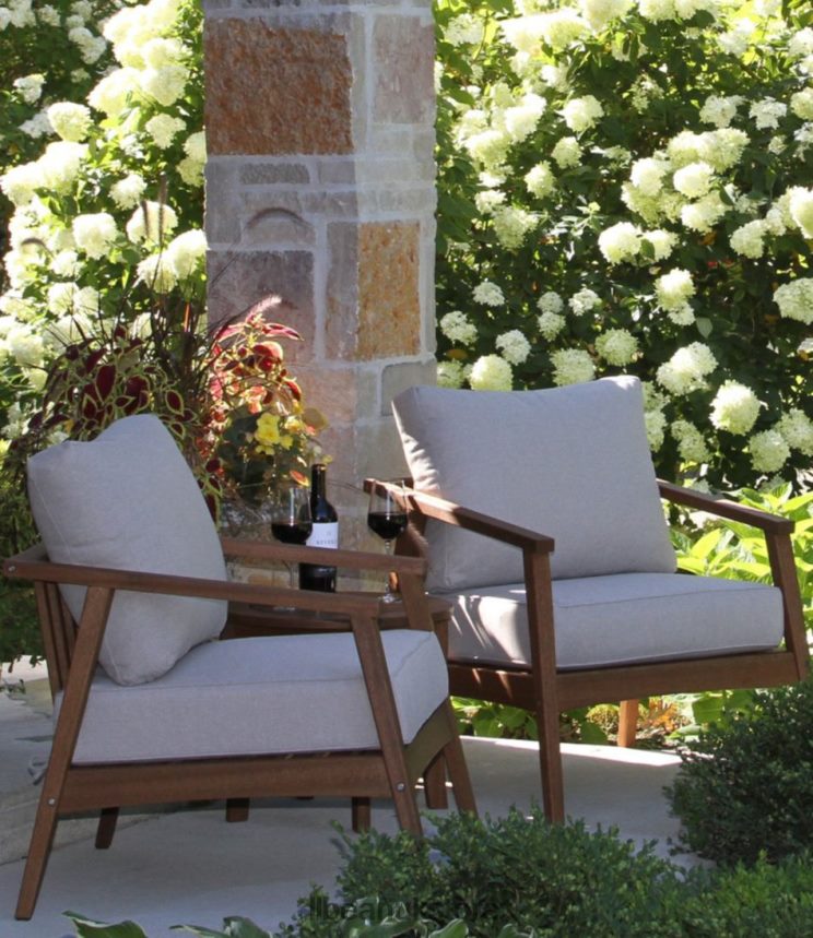 Home Goods L.L.Bean Eucalyptus Patio Chair Set of Two Natural Unisex 0VRR662844