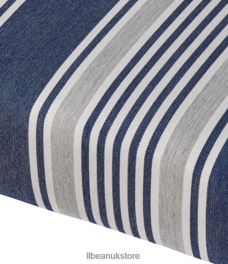 Backyard & Patio L.L.Bean Casco Bay Cushion for All-Weather Armless/Folding Chair Stripe Navy/Natural Unisex 0VRR666356