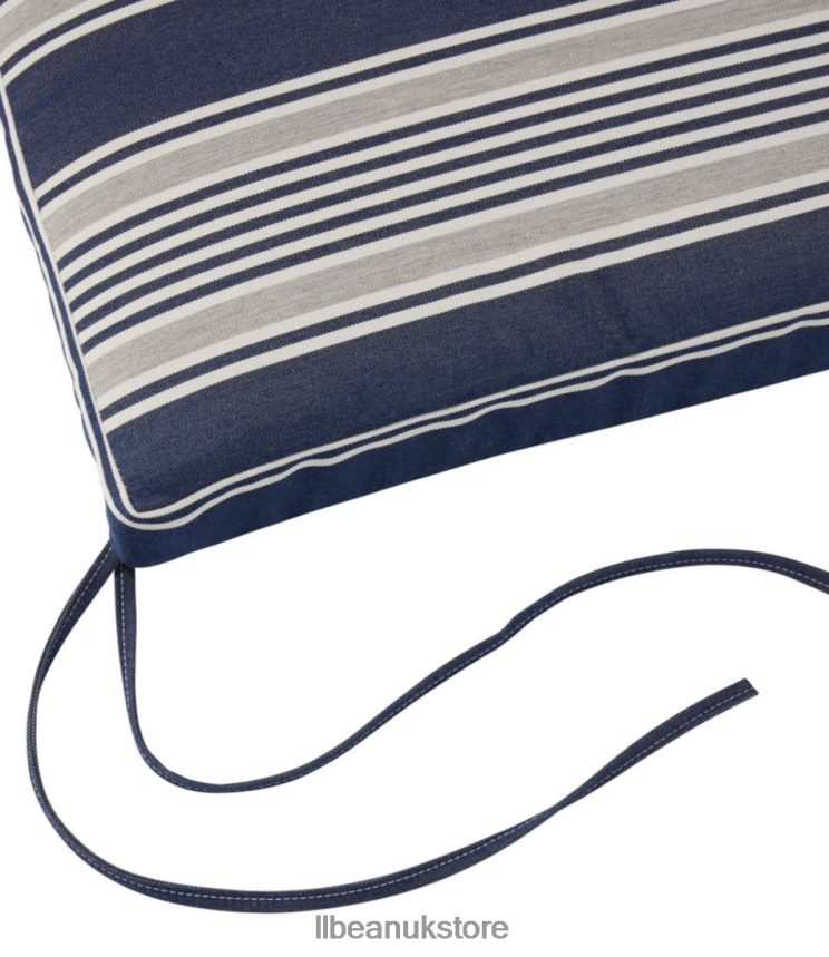 Backyard & Patio L.L.Bean Casco Bay Cushion for All-Weather Armless/Folding Chair Stripe Navy/Natural Unisex 0VRR666356