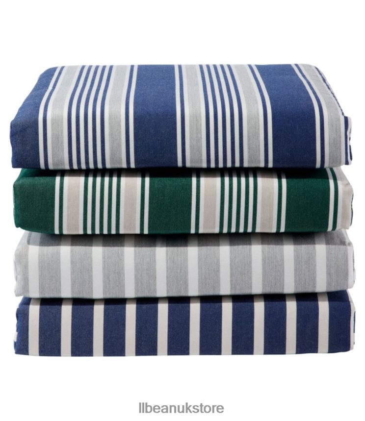 Backyard & Patio L.L.Bean Casco Bay Cushion for All-Weather Armless/Folding Chair Stripe Navy/Natural Unisex 0VRR666356