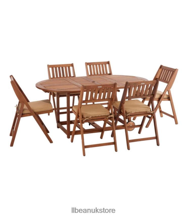 Backyard & Patio L.L.Bean Eucalyptus Storage 7-Piece Dining Set Natural Unisex 0VRR662825