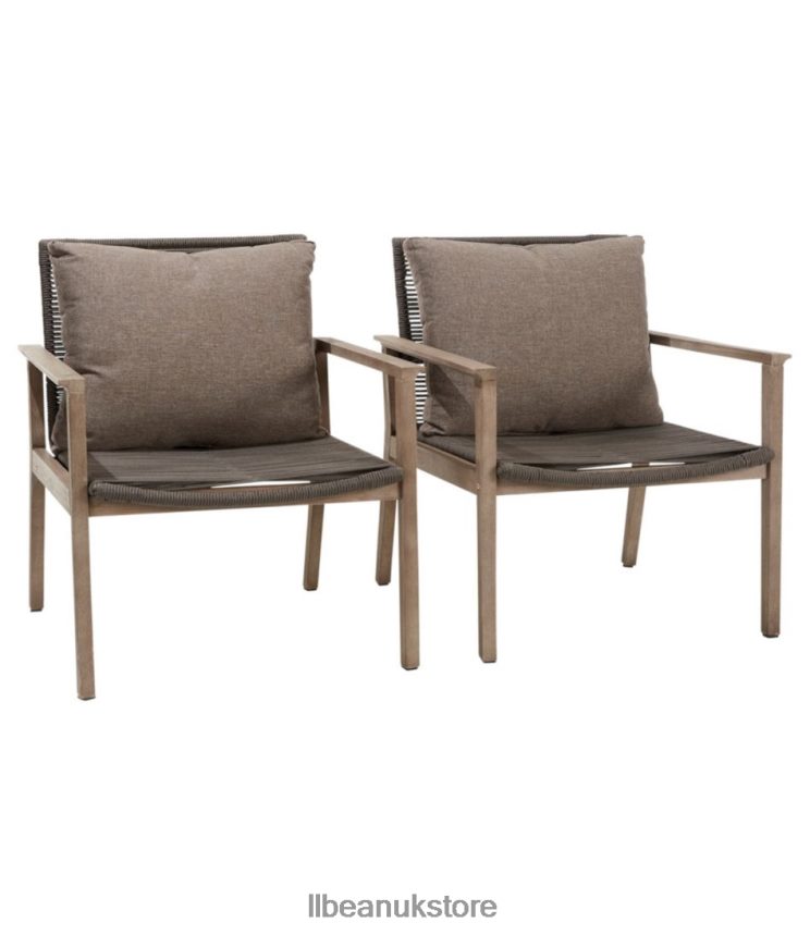 Backyard & Patio L.L.Bean Eucalyptus Wash and Rope Lounge Chair Set of Two Gray Unisex 0VRR662887