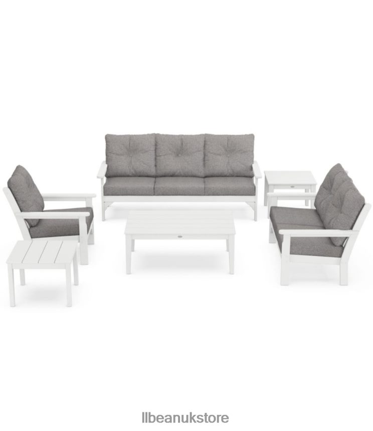 Home Goods L.L.Bean All-Weather 6-Piece Patio Set with Textured Cushions Gray Unisex 0VRR664537