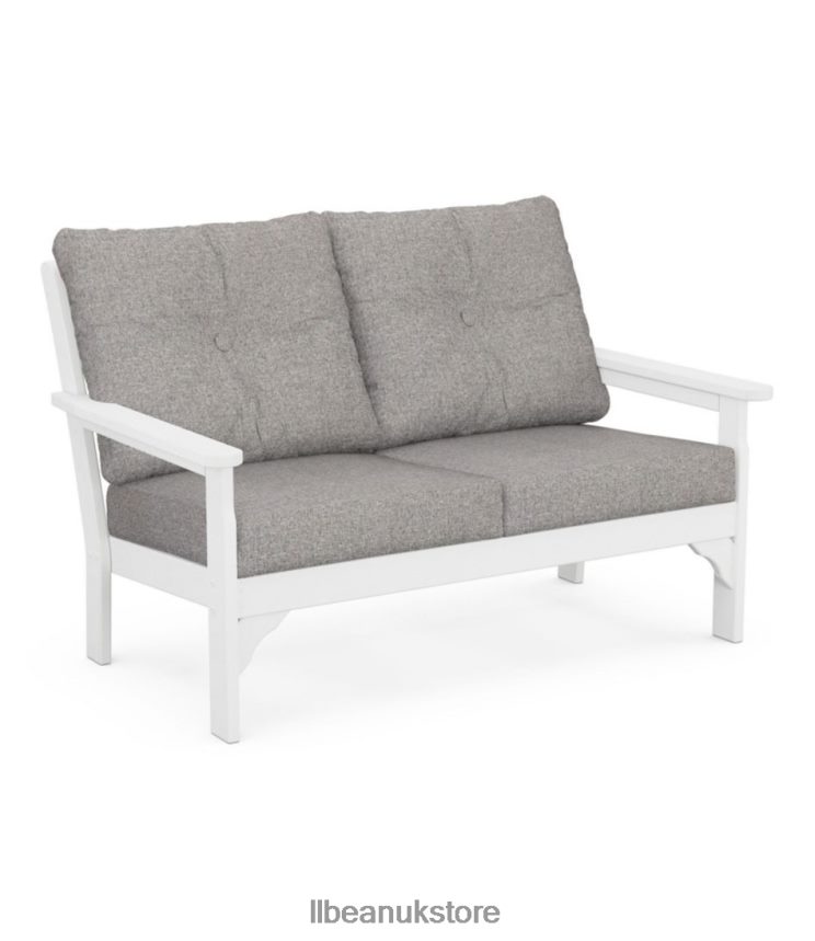 Home Goods L.L.Bean All-Weather Patio Love Seat with Textured Cushion Gray Unisex 0VRR664531