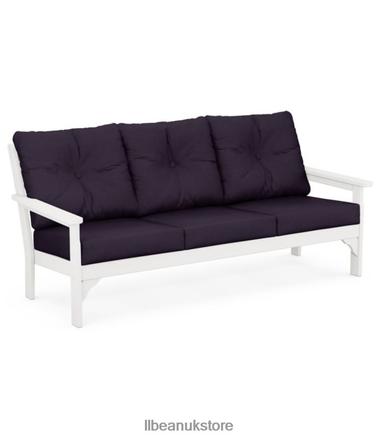 Home Goods L.L.Bean All-Weather Patio Sofa with Textured Cushions Navy Unisex 0VRR662870