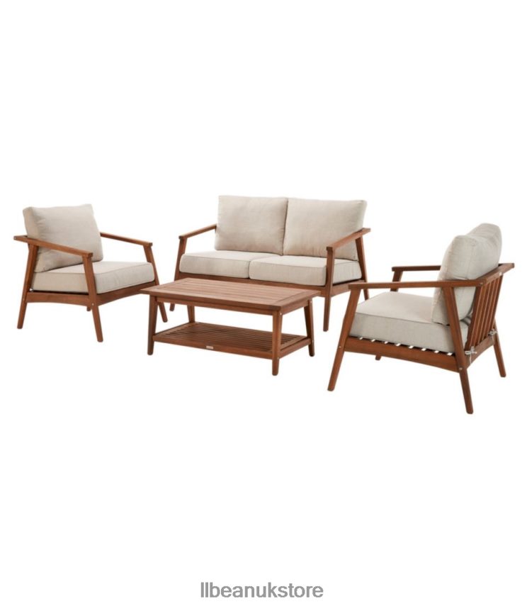 Home Goods L.L.Bean Eucalyptus 4-Piece Patio Set Natural Unisex 0VRR662857
