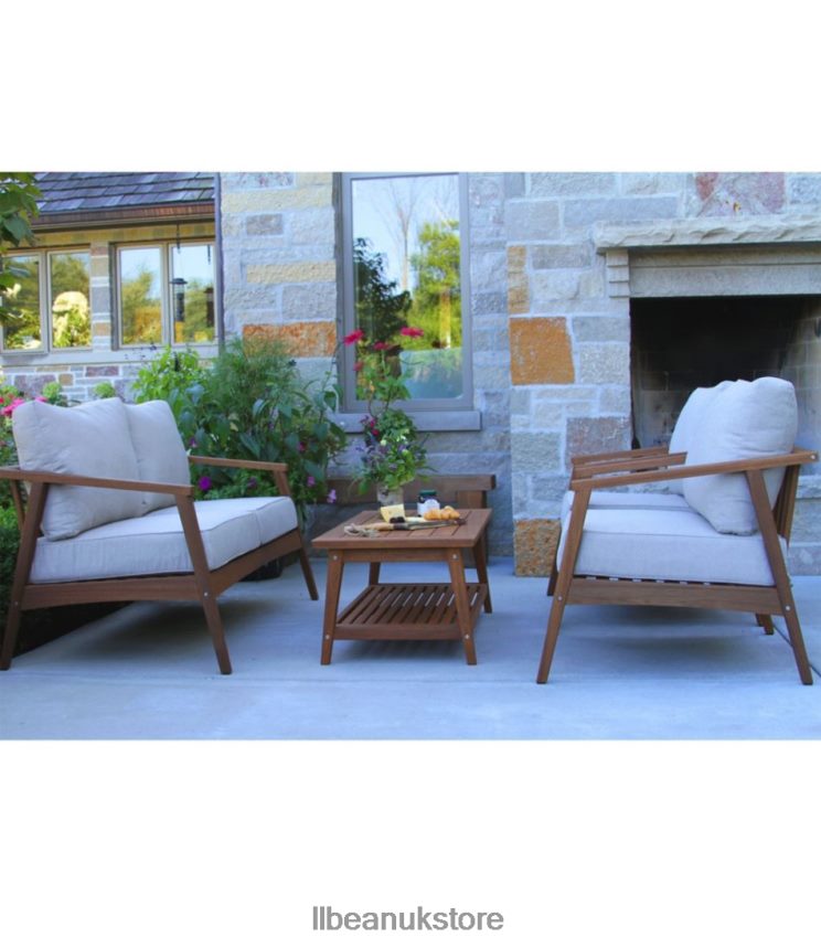 Home Goods L.L.Bean Eucalyptus 4-Piece Patio Set Natural Unisex 0VRR662857