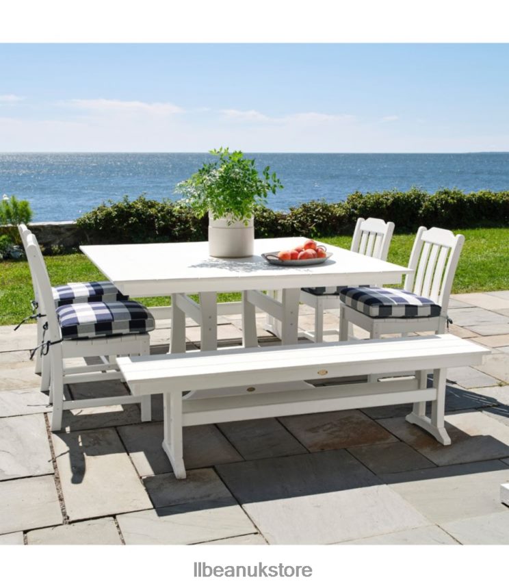 Backyard & Patio L.L.Bean All-Weather Farmhouse Table Square 8-Person Green Unisex 0VRR662829