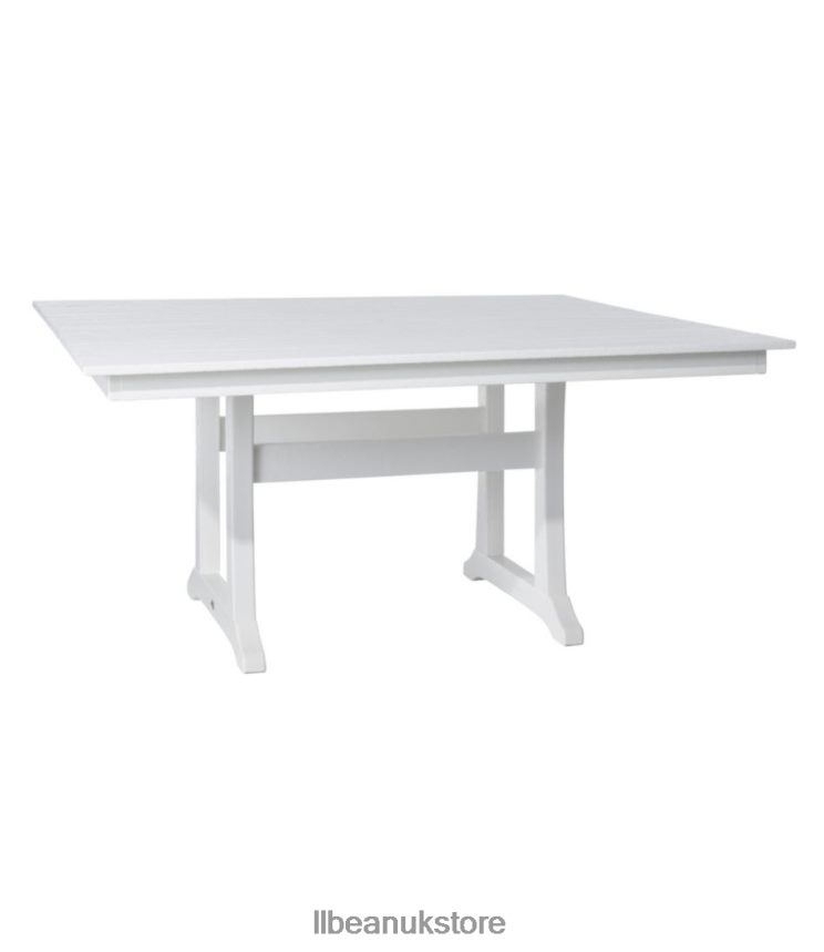 Backyard & Patio L.L.Bean All-Weather Farmhouse Table Square 8-Person White Unisex 0VRR666859