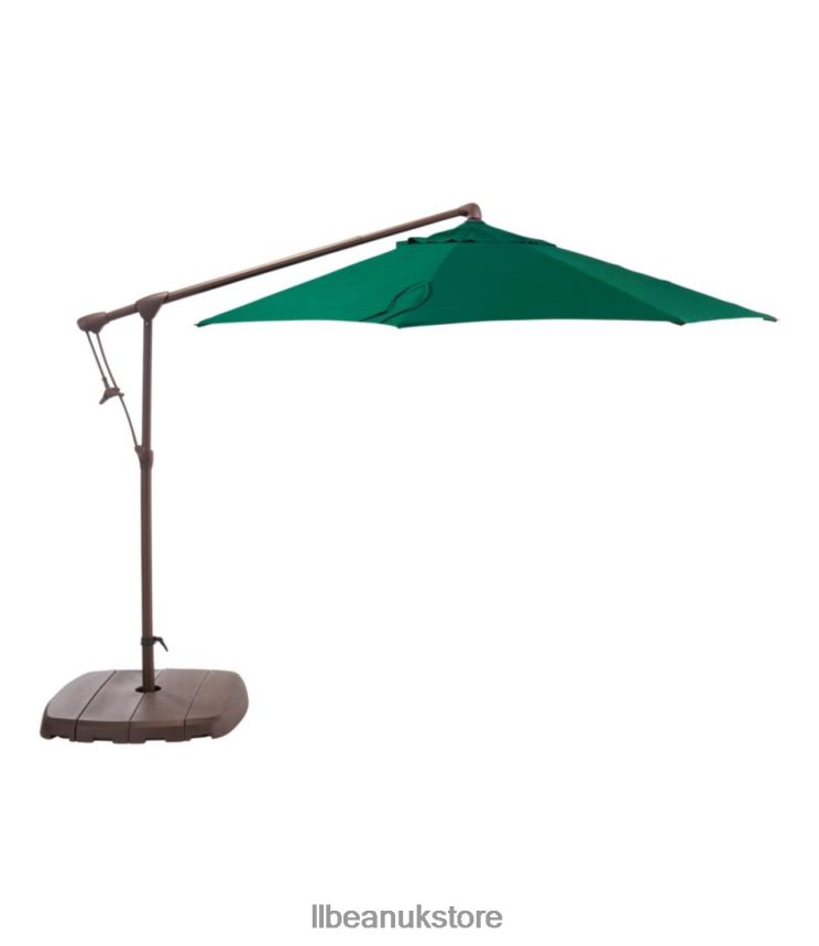 Backyard & Patio L.L.Bean Sunbrella Market Cantilever 10' Octagon Umbrella with Stand Set Hunter Green Unisex 0VRR664522