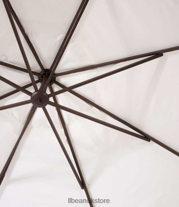 Backyard & Patio L.L.Bean Sunbrella Market Cantilever 10' Octagon Umbrella with Stand Set Sea Salt Unisex 0VRR662785
