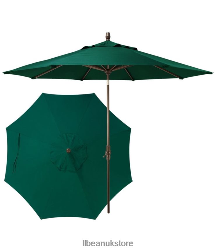 Backyard & Patio L.L.Bean Sunbrella Market Umbrella Aluminum Hunter Green Unisex 0VRR665583