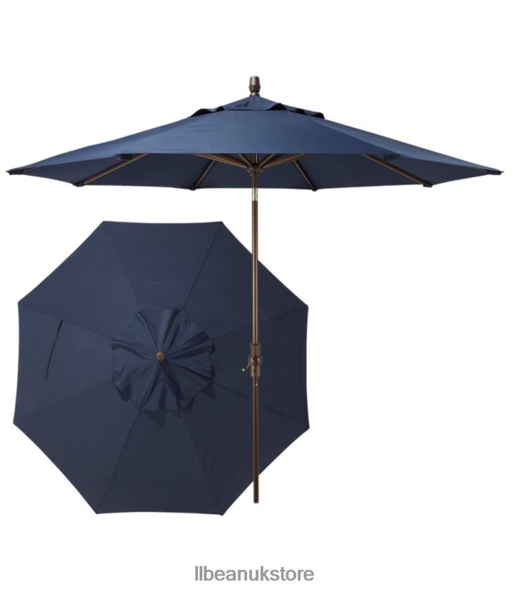 Backyard & Patio L.L.Bean Sunbrella Market Umbrella Aluminum Navy Unisex 0VRR664428