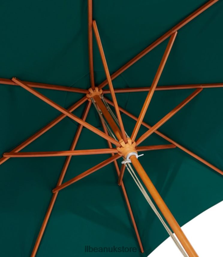 Backyard & Patio L.L.Bean Sunbrella Market Umbrella Wood Hunter Green Unisex 0VRR665557