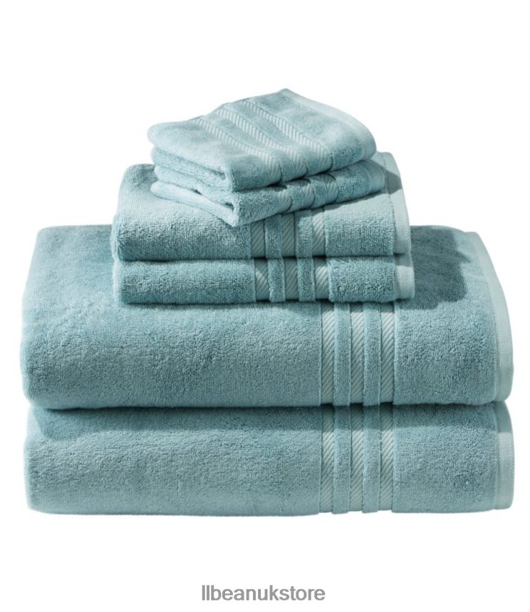 Bath L.L.Bean Organic Cotton Towel Set Blue Quartz Unisex 0VRR662605