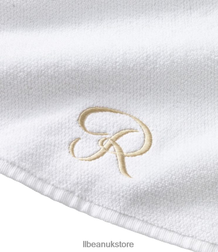Bath L.L.Bean Organic Textured Cotton Towel Antique White Unisex 0VRR666788