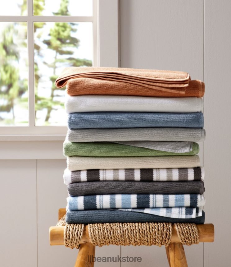 Bath L.L.Bean Organic Textured Cotton Towel Set Slate Blue Unisex 0VRR662586