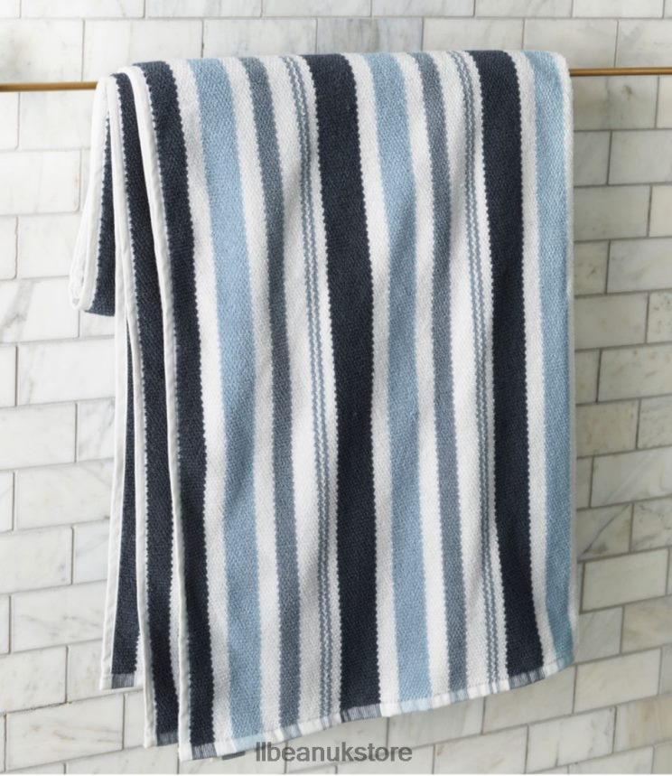 Bath L.L.Bean Organic Textured Cotton Towel Set Stripe Feldspar Unisex 0VRR664562