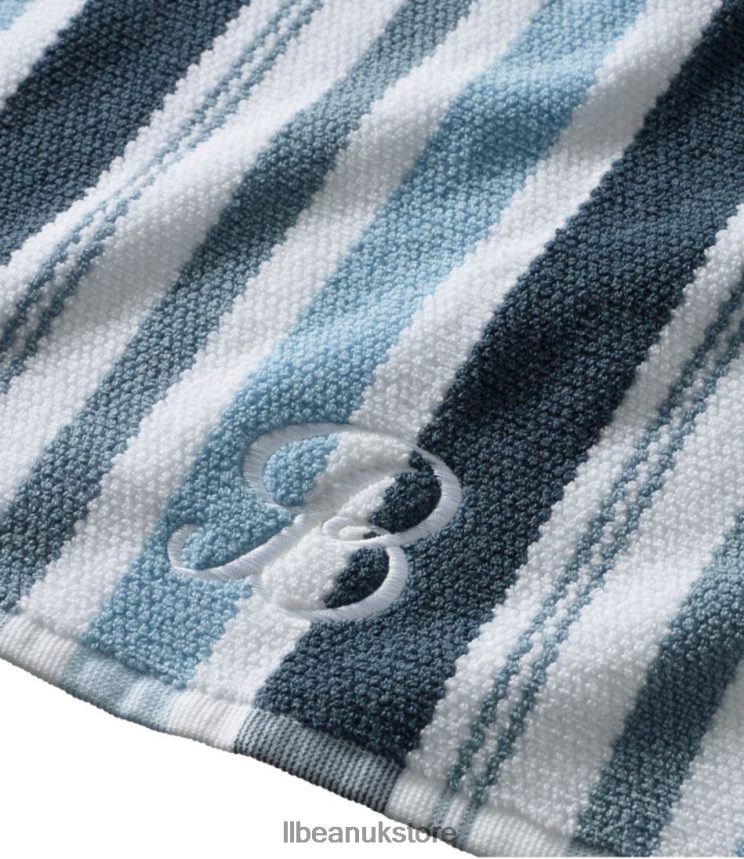 Bath L.L.Bean Organic Textured Cotton Towel Stripe Feldspar Unisex 0VRR664445