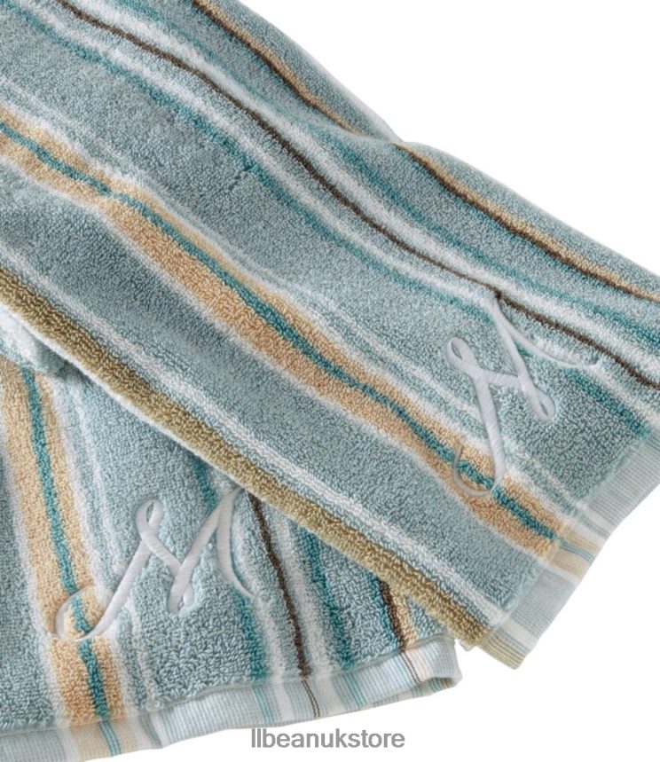 Bath L.L.Bean Premium Cotton Towels Stripe Slate Blue Unisex 0VRR662518