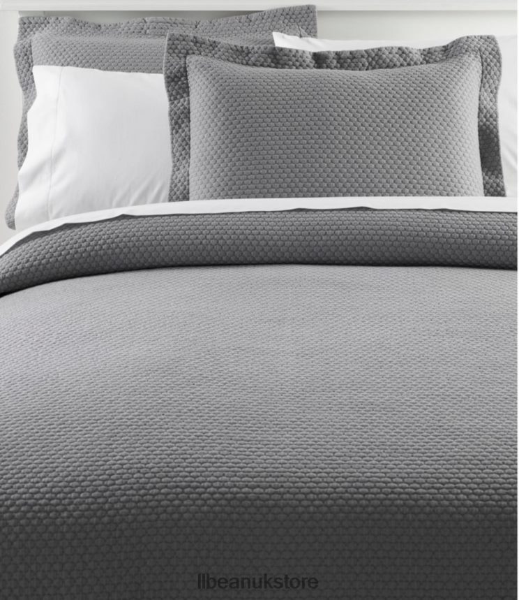 Bedding L.L.Bean Organic Honeycomb Matelasse Bedspread Frost Gray Unisex 0VRR667123