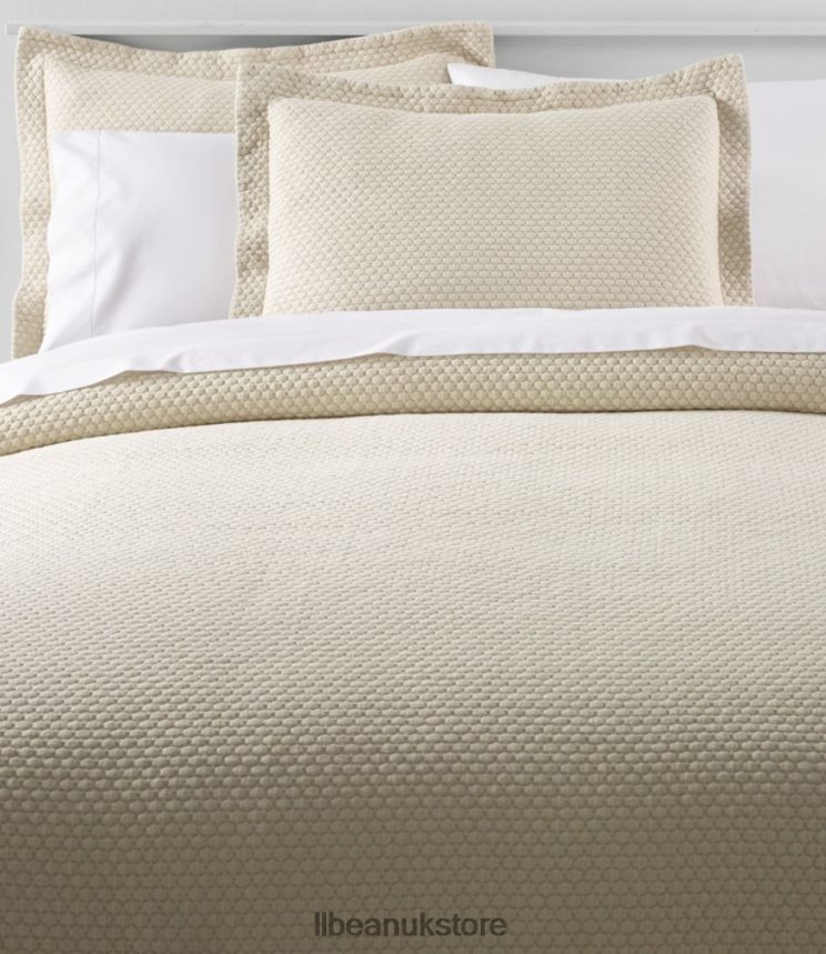 Bedding L.L.Bean Organic Honeycomb Matelasse Bedspread Sandbar Unisex 0VRR666796