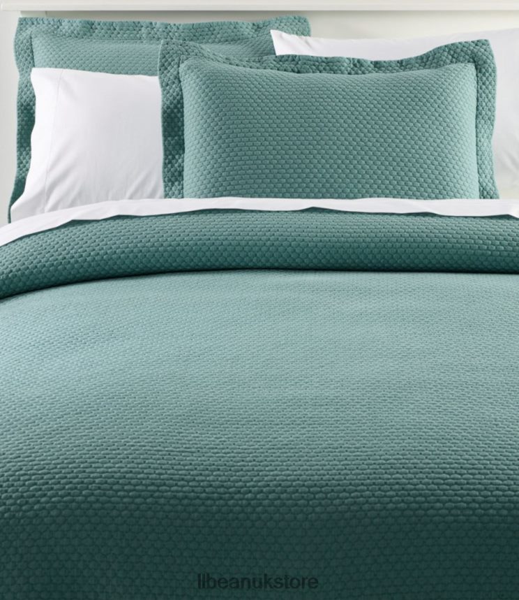 Bedding L.L.Bean Organic Honeycomb Matelasse Bedspread Sea Pine Unisex 0VRR665509