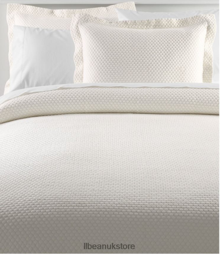 Bedding L.L.Bean Organic Honeycomb Matelasse Bedspread Sea Salt Unisex 0VRR662483