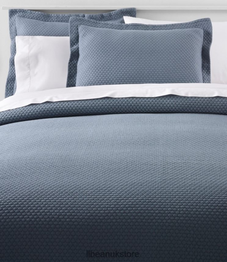 Bedding L.L.Bean Organic Honeycomb Matelasse Bedspread Slate Blue Unisex 0VRR664336