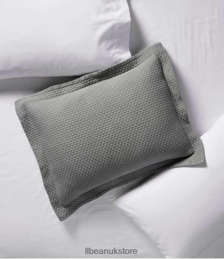 Bedding L.L.Bean Organic Honeycomb Matelasse Sham Frost Gray Unisex 0VRR667155