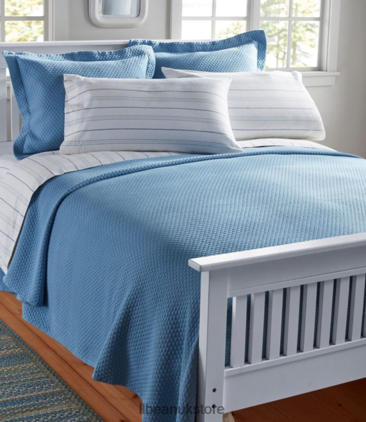 Bedding L.L.Bean Organic Honeycomb Matelasse Sham Sea Pine Unisex 0VRR665574