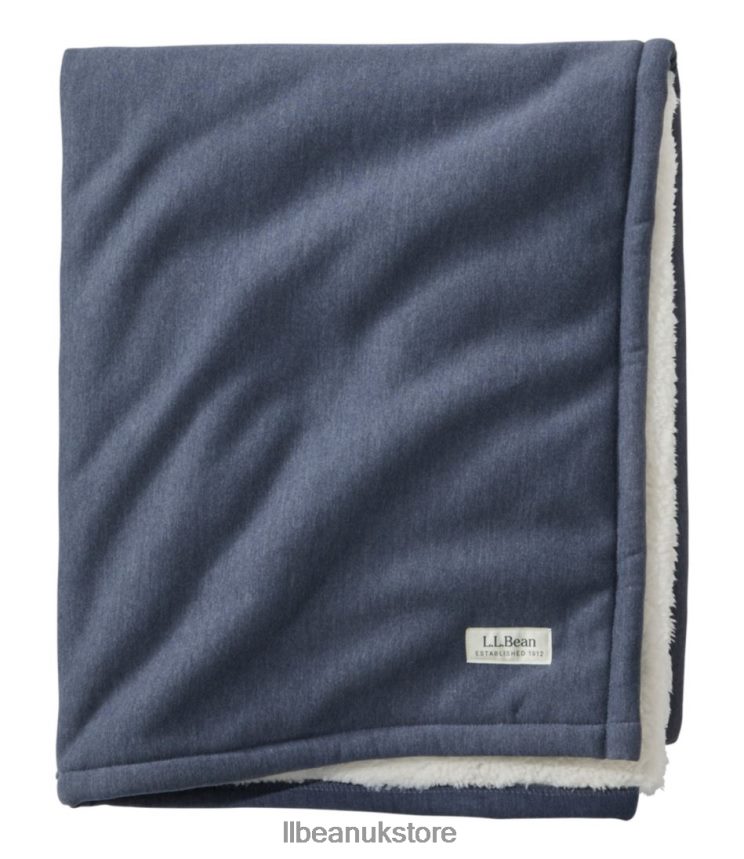 Bedding L.L.Bean 1912 Sweatshirt Throw Indigo Heather Unisex 0VRR664389