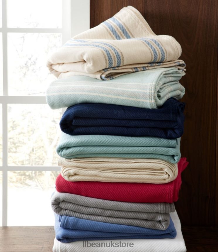 Bedding L.L.Bean Maine Twill Blanket Sea Salt Unisex 0VRR664327