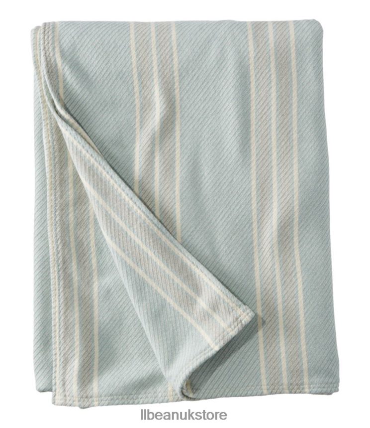 Bedding L.L.Bean Maine Twill Blanket Stripe Bluegrass Unisex 0VRR664403